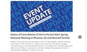 NAIC Cancels In-Person Spring Meeting Due to Coronavirus Concerns