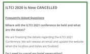 ILTCI Conference Joins Covid-19 Cancellation List