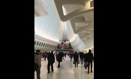 The Oculus transportation hub, at the New York World Trade Center. (Photo: Allison Bell/TA)