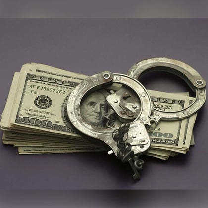Handcuffs and money