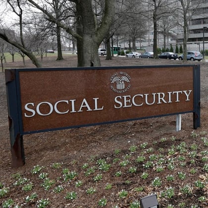 Sign at Social Security building in Baltimore