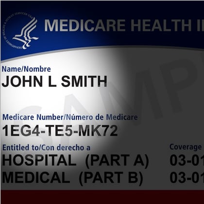 A Medicare card with a shadow over it