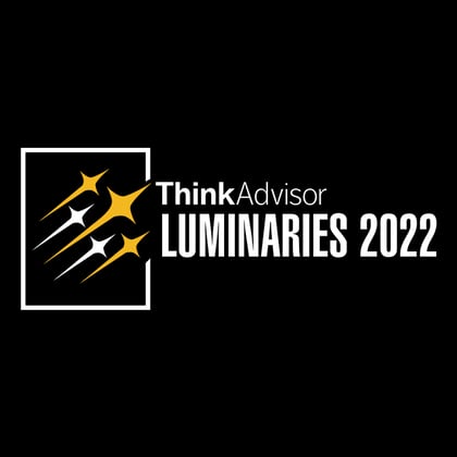 black and white logo of ThinkAdvisor's 2022 Luminaries awards program