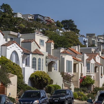 Photo of homes in San Francisco; Credit: Bloomberg)