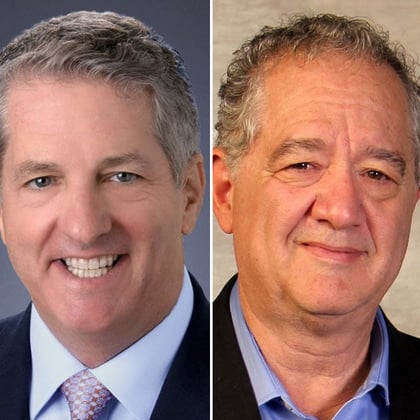 headshots of Advisior Group CEO Jamie Price, left, and American Portfolios CEO Lon Dolber, right