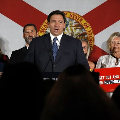 Ron DeSantis speaks during a rally in Hialeah, Florida, on Aug. 23 (Image: Bloomberg)