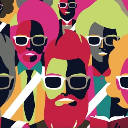 Colorful illustration of millennials