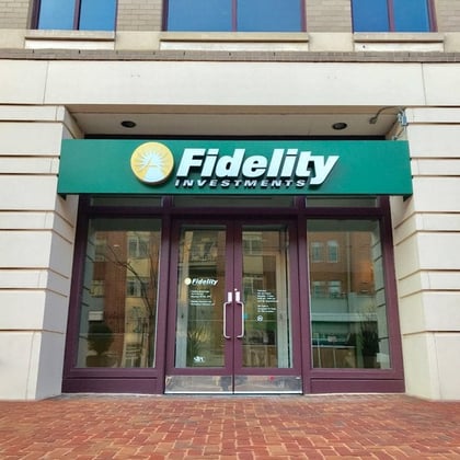 A Fidelity sign on a building