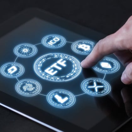 ETF Bitcoin on a tablet