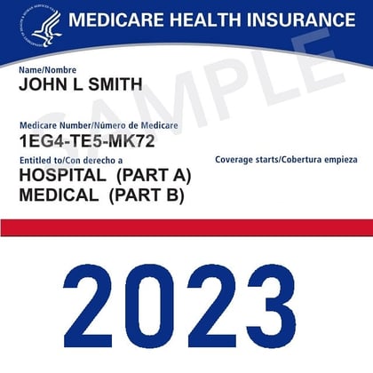 A Medicare card with 2023 under it