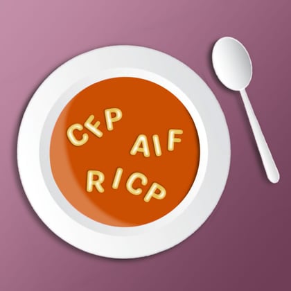 Bowl of alphabet soup showing advisor designations CFP, AIF, RICP