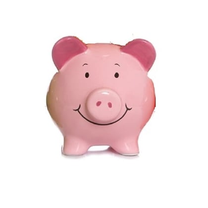 A smiling piggy bank