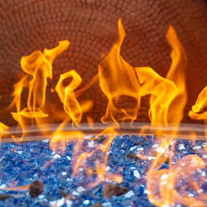Flames in fire pit