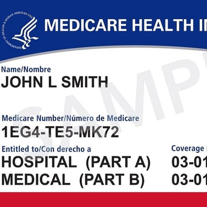 A Medicare card.