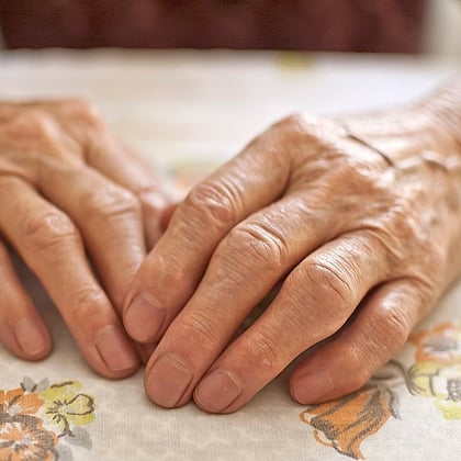 A picture of an older woman's hands