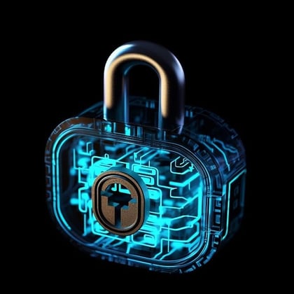 Digital lock/cybersecurity concept