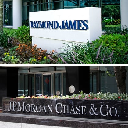 Raymond James and JP Morgan Building Sign