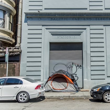 A tent on Minna Street in San Francisco. Photo: Jason Doiy/ALM