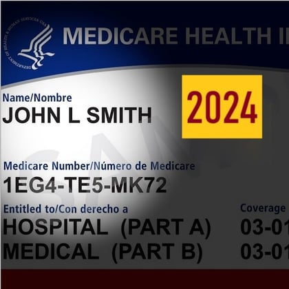 A Medicare card image with 2024 on it.