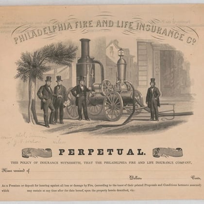 A life insurance policy form from Philadelphia Fire and Life. Credit: Library of Congress http://hdl.loc.gov/loc.pnp/pga.13732