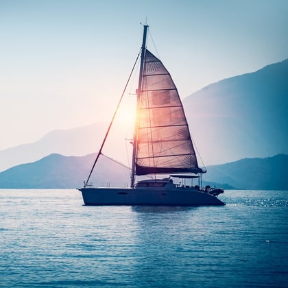 A sailboat on a beautiful sea