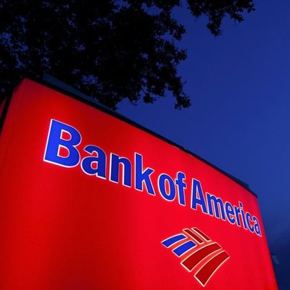 Bank of America sign in red and blue