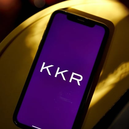 The KKR logo on a cell phone